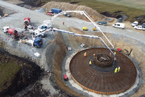 Concrete poured for first of 103 wind turbine bases at Viking Wind Farm in Shetland Concrete poured for first of 103 wind turbine bases at Viking Wind Farm in Shetland